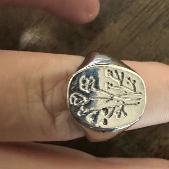Wildflower signet ring wild flower stamped 925✅ - Picture 3 of 5